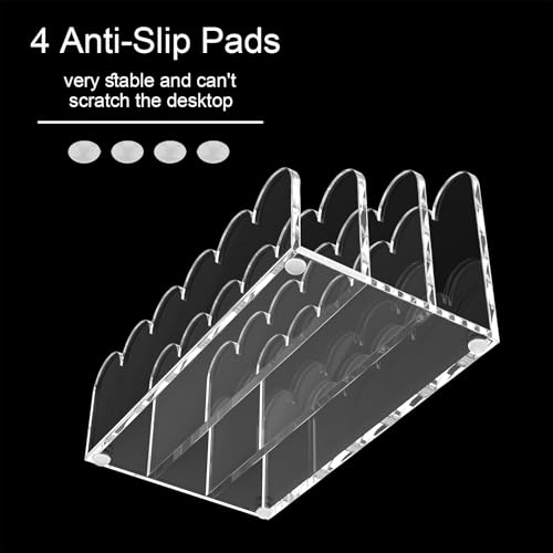 YAGELI 2 Pack 3-Slot Acrylic Mail Organizer for Desktop – Scalloped Clear Document Sorter, Vertical File Holder for Office/Home, Space-Saving Desk Organizer for Letters,Envelope,Bills,Stationery by YAGELI - Image 3