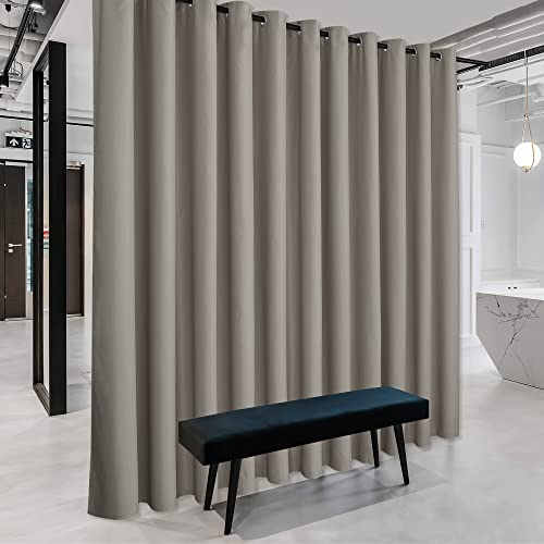 Image of RYB HOME Extra Wide Curtains for Divider for Room Separation Soundproof Temporary Door Curtains for Bedroom Closet Office Home Theatre Garage Living Room Privacy Drop Cloth, W 20 x T 7 ft, Sand
