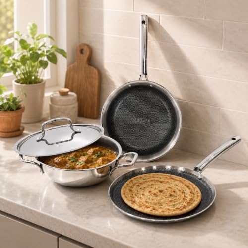 Image of Vinod Grandior Pro Triply Stainless Steel Cookware Set - 4 pcs
