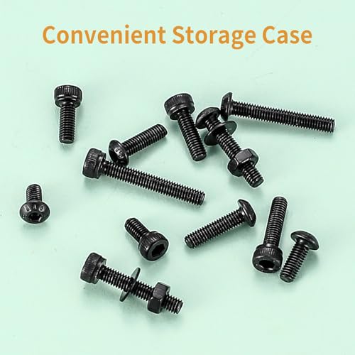 930 Pcs M3 Bolts and Nuts Set including Washers, Hex Socket Head Cap Screws Bolt Set & Hex Socket Button Head Cap Screw - Image 4
