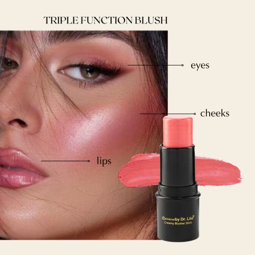 Epilynx By Dr. Liia Compact Illuminating Cream Blush Stick - Neutral Colors To Match Every Skin Type - Allergen Free I Vegan (Earthy Red) #TOP1