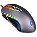 KLIM Aim Souris Gamer RGB 7000 DPI - Souris Ambidextre Ergonomique RGB Chroma pour Ordinateur - Souris PS4, PC Portable et de Bureau + Souris à Laser Optique Haute Précision - Gris