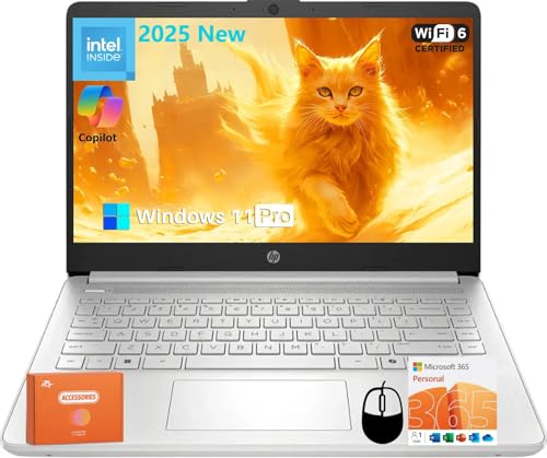 HP (エイチピー) 2025 新学生ビジネスノートパソコン Intel N150 CPU (Beats N4120) 14インチ LEDスクリーン 16GB RAM、384GBストレージ (128GB UFS+256GB MSD)、Wi-Fi 6、Cop