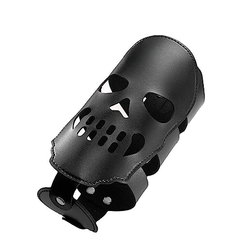Portavasos de motocicleta universal con diseño de calavera en cuero PU miniatura 3