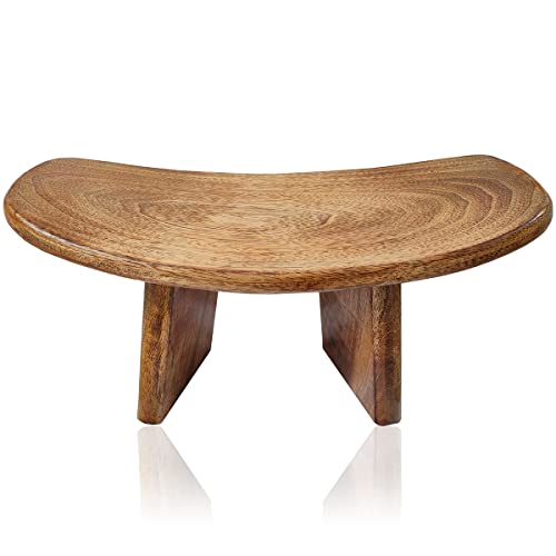 Wooden Handmade Meditation Bench, Seiza Bench, Portable, Foldable, Japanese, Stool, with a Travel Version Bag – Curved Meditation Stool, no Cushion, Wood Kneeling Stool (Meditation Bench)