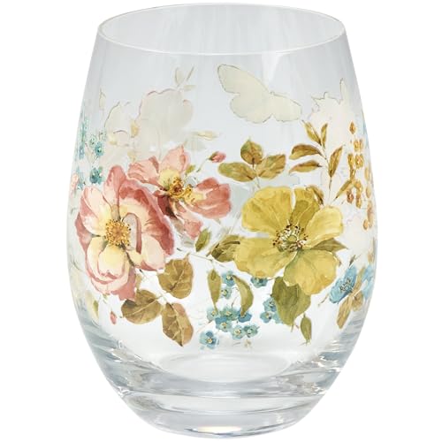 Verre à vin Florals décoration de table champêtre et chic
