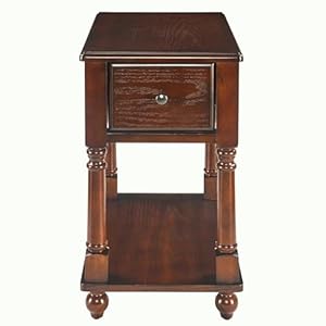 Narrow End Table with Drawer and Open Storage Shelf, Solid Wood Sofa Side Table for Living Room, Beside Table,Telephone Table for Small Spaces, Easy Assembly Vintage Walnut BBJ004DWA Narrow End Table with Drawer and Open Storage Shelf Solid Wood Sofa Side Table for Living Room Beside TableTelephone Table for Small Spaces Easy Assembly Vintage Walnut BBJ004DWA