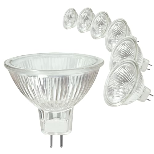 MR16 Halogen Leuchtmittel 12V 20W CNMTCCO GU5.3 Dimmbar Warmweiß 2700K 6er Pack Warmweiß Reflektor 36 Abstrahlwinkel für Decken- Einbau- & Schienenbeleuchtung