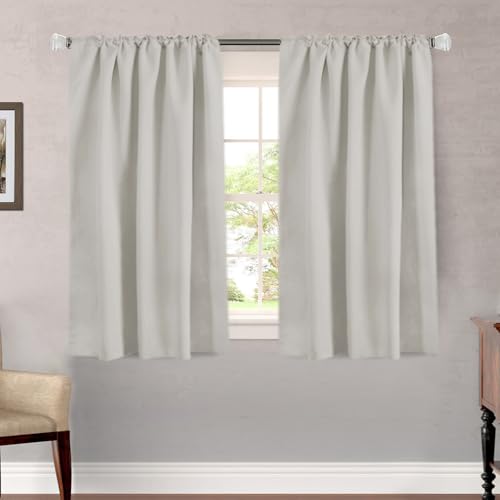 Image of H.VERSAILTEX Blackout Curtains Thermal Insulated Window Treatment Panels Room Darkening Blackout Drapes for Living Room Back Tab /Rod Pocket Bedroom Draperies, 52 x 45 Inch, Ivory /Cream, 2 Panels