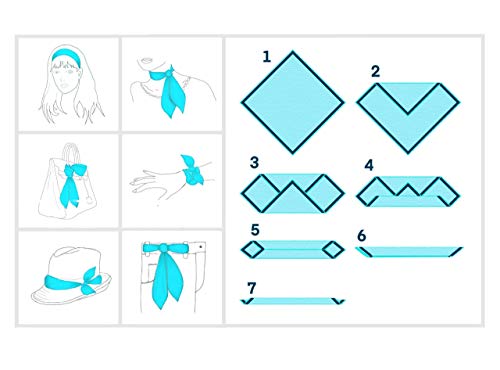 34 Color Variations Sheer Chiffon Square Neck Scarf 27"x27" Neckerchief 1950s Headscarf for Women2