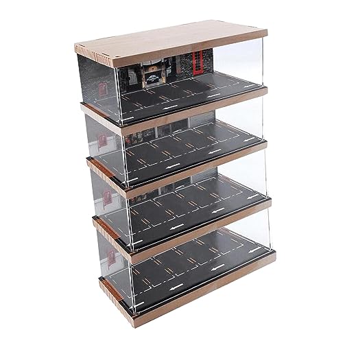 1/64 Auto-Vitrine, Acryl-Vitrine, Parkplatz-Modell, Modellauto-Aufbewahrung, Acryl-Garage, Parkplatz, Druckguss-Auto-Vitrine, 4 Schichten
