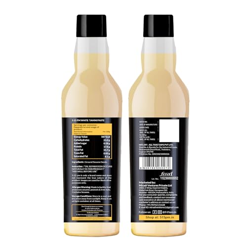 Image of 5:15PM Tahini Paste 300G | White Tahini For Hummus | Tahini Sauce | Ground Hulled Sesame Seeds Paste Smooth & Creamy Natural For Hummus, Baba Ghanoush, Salad Dressings And More
