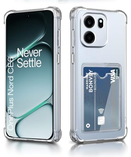 Image of WOW IMAGINE Transparent Back Case for 1+ OnePlus Nord CE 6 5G | Flexible Slim Card Pockets Wallet | 360 Camera Protection TPU | Soft Silicone Mobile Cover - Transparent