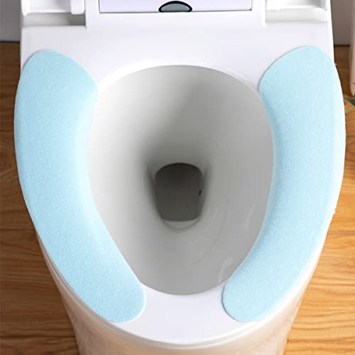 WC Sitzbezüge,Yueser 4 Paar Waschbar Selbstklebend Toilettensitzabdeckung Pads mit 2 WC-Sitz Cover Dicker Toilettenauflage für Familie und Hotel Outdoor Reisen – Bild 6