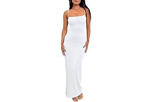 Womens Summer Casual Slip Dresses Spaghetti Strap Bodycon Maxi Dress