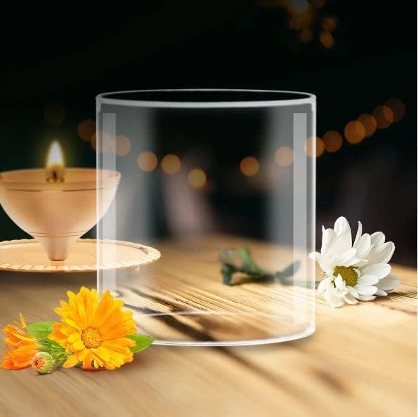 Image of Akhand Diya Glass Cover Only - Small Size Borosilicate Oil Lamp Glass Cover Without Diya (3 X 4 INCH)