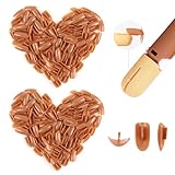 Adonafy 200PCS Replacement Nail Tips: Refill T-Slot Nail Tips for Acrylic Nail Practice Hand & Nail Art DIY (Brown)
