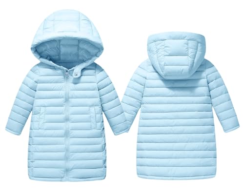 Happy Cherry Boy Girl Down Jacket Windproof Snowsuit Long Sleeve Thick Outwear Overcoat with Hood for Winter Hiking Skiing