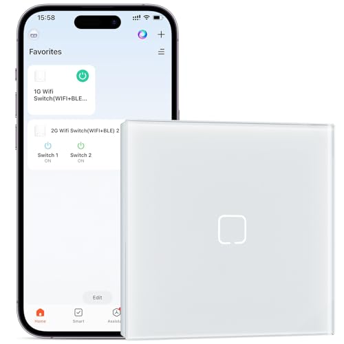 BSEEDLIFE Interruptor Inteligente WiFi Empotrado,Smart Interruptor Táctil Pared,1...