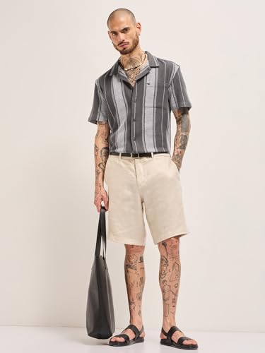 Image of THE Bear House Men's Striped Regular Fit Shirt