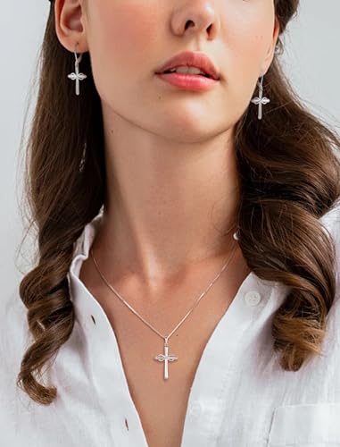 STARCHENIE Infinity Cross Necklace for Women 925 Sterling Silver Polished Cross Pendant Crucifix Jewelry Gifts2