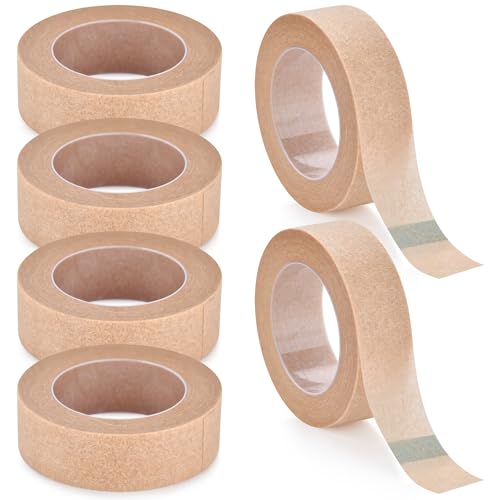AHHALFFY 6 Rolls Nasal Nose Tapes for Rhinoplasty Micropore Medical Tape Sensitive Skin 0.5 in x 10 yds