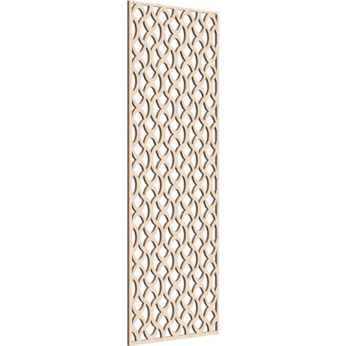 Image of Resort Decorative Pierced Fretwork Wood Wall Panels, 17 3 /8 inchW x 44 3 /8 inchH x 1 /4 inchT, Red Oak