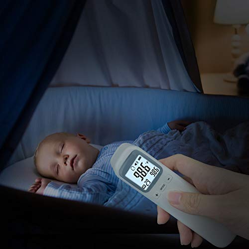 AOTDAOU Digital Thermometer for Adult, Infrared Thermometer Forehead Non Contact, Kid and Baby Fever Check Medical Thermometer White
