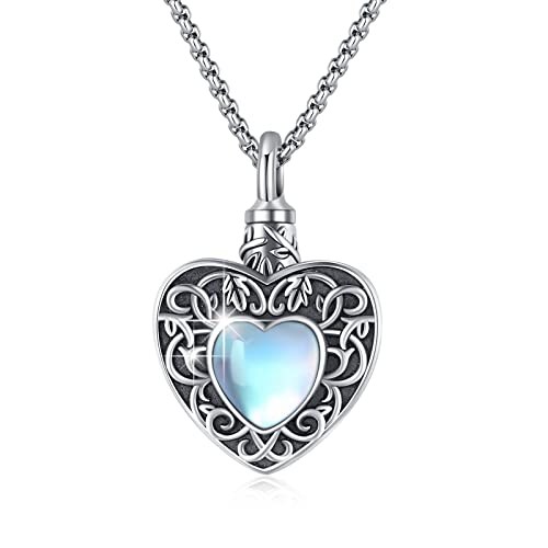 Collares De Urna De Corazón, Piedra Lunar Conmemorativa De Cremación Para Cenizas, Plata De Ley 925, Urna De Árbol De La Vida, Collar Con Colgante De Recuerdo Para Cenizas, Collar Para Mamá, Papá Collares De Urna De Corazón, Piedra Lunar Conmemorativa De Cremación Para Cenizas, Plata De Ley 925, Urna De Árbol De La Vida, Collar Con Colgante De Recuerdo Para Cenizas, Collar Para Mamá, Papá