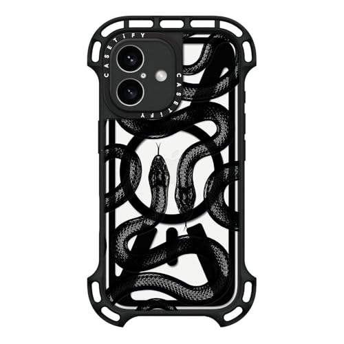 Coque de protection iPhone 16 CASETiFY Ultra Bounce design haut de gamme serpent royal noir