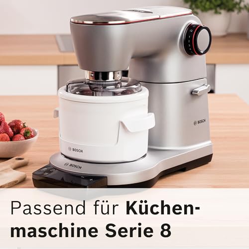 Bosch Eisbereiter, MUZ9EB1, 550ml Eis, selbstgemachtes Eis, Sorbet und Frozen Yoghurt, weiß, passend für Küchenmaschine Serie 8