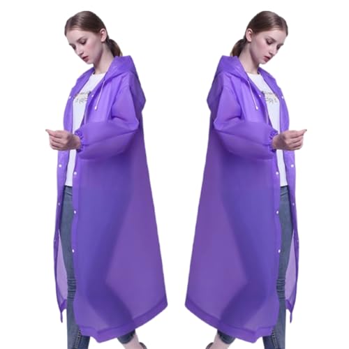 Image of Rain Poncho Raincoats for Adult Reusable - 2-5 Pack EVA Waterproof Rain Coat with Hood, Rain Gear for Men Women