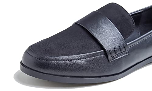 Image of FEVERSOLE Women's Fashion Dress Comfort Low Heel Office Penny Loafer Flats