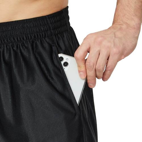 Men's Long Athletic Shorts with Pockets, Quick-Dry Mesh, 9"-13" Inseam Over-Knee Length, Drawstring Waist4