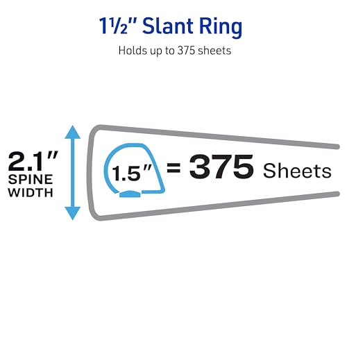 Image of Avery Durable View 3 Ring Binders, 1.5 Inch Slant Rings, 375-Sheet Capacity, Assorted Bright Colors, 4-Pack (05687) - for School, Office, Teachers, Classrooms & Home Organization