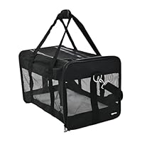 Amazon Basics Haustiertragetasche, weich für Hund, L, schwarz, L 50 x B 30.4 x H 30.4 cm