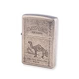 【B-TOPAZ】 オイルライター ジッポー風ライター Zippo風 真鍮 男性 女性 贈り物 プレゼント ラッピング (キャメル シルバー)