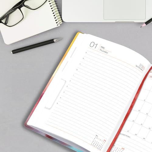 Image of A5 Size Hard Bound 1 Day To A Page Format New Year Executive Daily Planner 2026 Diary with Month Cut Index and Bookmark I Diary 2026 For Girls Women I 344 Pages I 21x15 Cm