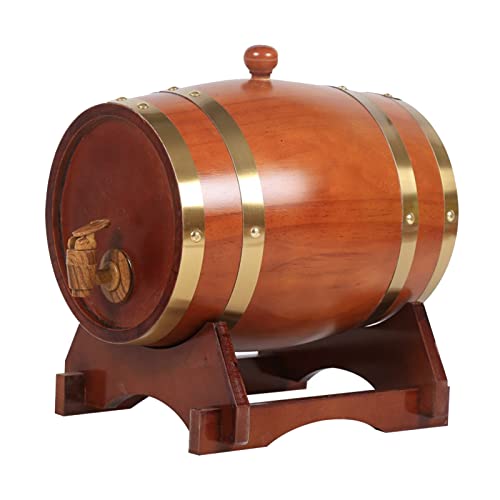 Botte di vino vintage da 20 l, color cioccolato, in legno di quercia, per vinificazione, birra, whisky, rum, ideale per bar e conservazione