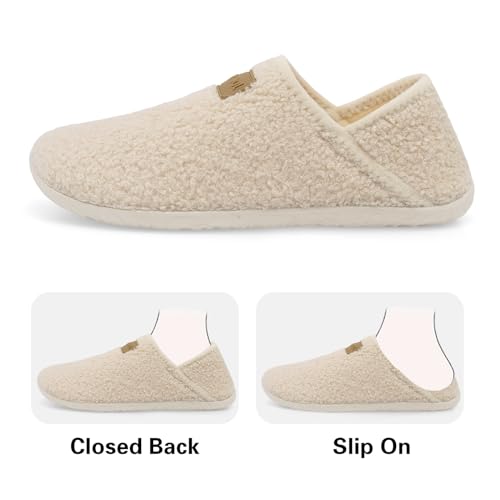 Image of Spesoul Fuzzy House Slippers for Women Men Indoor Closed Back Lightweight Cozy Faux Furry Lining Barefoot House Shoes Slipper Socks for Bedroom Home Office Yoga Outdoor Walking Shoes