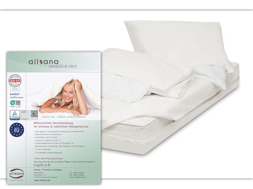 allsana Allergiker Encasing Set 3- teilig | Kissenbezug 80x80 cm + Deckenbezug 135x200 cm + Matratzenbezug 90x200x20 cm | Allergie Bettwäsche |...