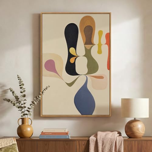 Colorful Mid Century Geometric Vertical Wall Art