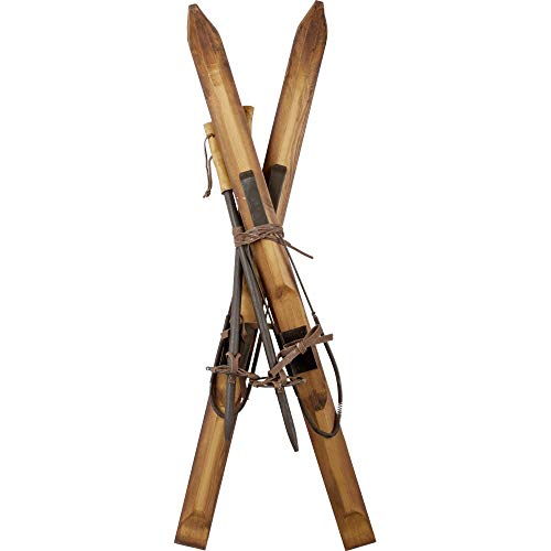 decopartners.eu Traditionelle Ski aus Holz, braun, 90 cm, Deko