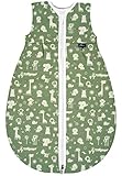 Alvi Baby Mäxchen Thermo Schlafsack, Baby-Schlafsack ohne Ärmel, Winterschlafsack, Alvi Außensack wattiert (Granite Animals, 110)