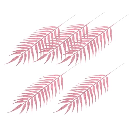 PRETYZOOM 5 Piezas Adorno Colgante de Hojas espolvoreadas Decoraciones Coloridas complementos Decorativos Hoja Artificial Dorada simulada Tallos de Hojas Falsas vides Falsas el plastico Rosa