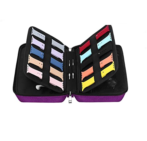 Watch Carrying Case Shockproof Organizer Travel Bag for Man and Woman (Deep Purple)