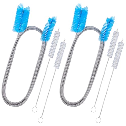 Image of GORGECRAFT 9Pcs Flexible Drain Brush Set Metal Stainless Steel Double Ended Elastic Hose Cleaners Long Straw Pipes Cleaning Tool Brushes for Home Bathroom Sink Shower Kitchen Plumbing