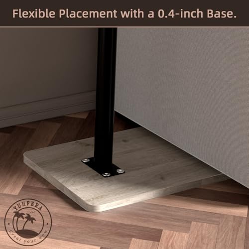 Image of YUHFERA Sofa Armrest Tray Table for Couch - 360 Swivel Height Adjustable End for Small Spaces, Snack Side Table for Bed or Chair with Phone & Tablet Slot (Gray,Standard)