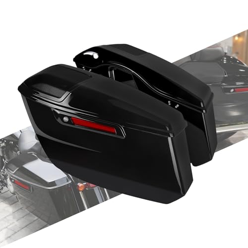 Alforjas duras para Harley CVO 2023-2025 Touring 2024-2025 con cierres de bloqueo negros y reflectores rojos miniatura 1