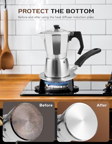 Induction-Adapter-Plate-Detachable-55-Inch-Stainless-Steel-Heat-Diffuser-Plate-for-Moka-Pot-12-Cup-Heat-Diffuser-Cooking-Induction-Adapter-for-Gas-Stove-and-Glass Induction Adapter Plate Detachable 55 Inch Stainless Steel Heat Diffuser Plate for Moka Pot 12 Cup Heat Diffuser Cooking Induction Adapter for Gas Stove and Glass